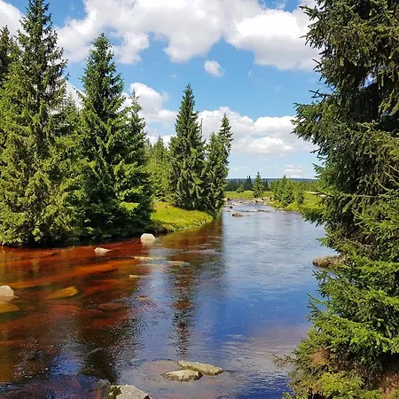 Enjoyharrachov - Atraktivni Klidny Klimatizovany 20 V Centru S Terasou A Parkovanim, Wifi-wlan, Sat, Herni Konzoli, Ipad, Netflix Zdarma, Moznosti Dobijeni Auta, Vyhledem Do Zahrady A Na Kostelik Jen 150m Od Lanovky Harrachov