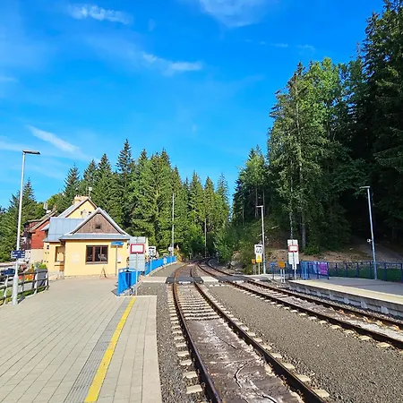 Apartmán Enjoyharrachov - Atraktivní Klidný Klimatizovaný 20 V Centru Harrachova S Parkováním, Wifi-wlan, Sat, Herní Konzolí, Ipad, Netflix Zdarma, Možností Dobíjení Auta, Výhledem Do Zahrady A Na Kostelík Jen 150m Od Lanovky
