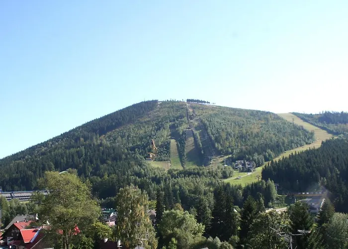 Enjoyharrachov - Atraktivni Klidny Klimatizovany 20 V Centru Harrachova S Parkovanim, Wifi-wlan, Sat, Herni Konzoli, Ipad, Netflix Zdarma, Moznosti Dobijeni Auta, Vyhledem Do Zahrady A Na Kostelik Jen 150m Od Lanovky شقة *