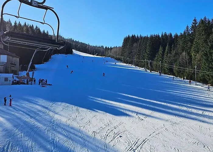 Enjoyharrachov - Atraktivni Klidny Klimatizovany 20 V Centru Harrachova S Parkovanim, Wifi-wlan, Sat, Herni Konzoli, Ipad, Netflix Zdarma, Moznosti Dobijeni Auta, Vyhledem Do Zahrady A Na Kostelik Jen 150m Od Lanovky شقة *