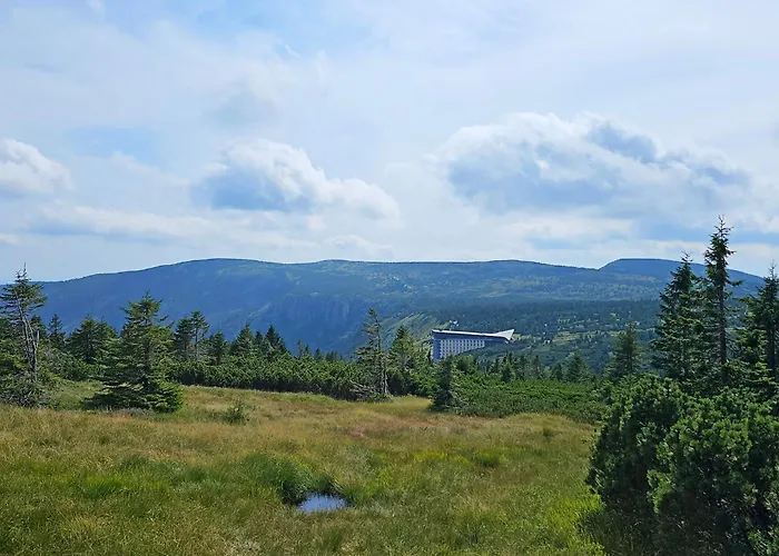 شقة Enjoyharrachov - Atraktivni Klidny Klimatizovany 20 V Centru Harrachova S Parkovanim, Wifi-wlan, Sat, Herni Konzoli, Ipad, Netflix Zdarma, Moznosti Dobijeni Auta, Vyhledem Do Zahrady A Na Kostelik Jen 150m Od Lanovky *