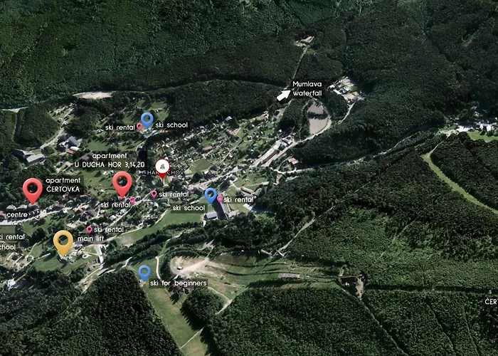 شقة Enjoyharrachov - Atraktivni Klidny Klimatizovany 20 V Centru Harrachova S Parkovanim, Wifi-wlan, Sat, Herni Konzoli, Ipad, Netflix Zdarma, Moznosti Dobijeni Auta, Vyhledem Do Zahrady A Na Kostelik Jen 150m Od Lanovky *